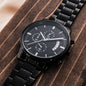 Gifts for dad, black chronograph engraved watch for men with thoughtful message card, dad gifts