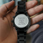 Gift for Husband on Wedding, Engraved Black Watch, Forever Starts Today