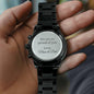 Gift for Son, Engraved Black Watch, So Proud of You, Gift Son