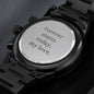 Gift for Husband on Wedding, Engraved Black Watch, Forever Starts Today