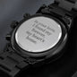 Gift for Husband on Wedding, Engraved Black Watch, Forever Home