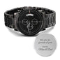 Gift for Son, Engraved Black Watch, So Proud of You, Gift Son