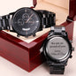 Gift for Son, Engraved Black Watch, So Proud of You, Gift Son