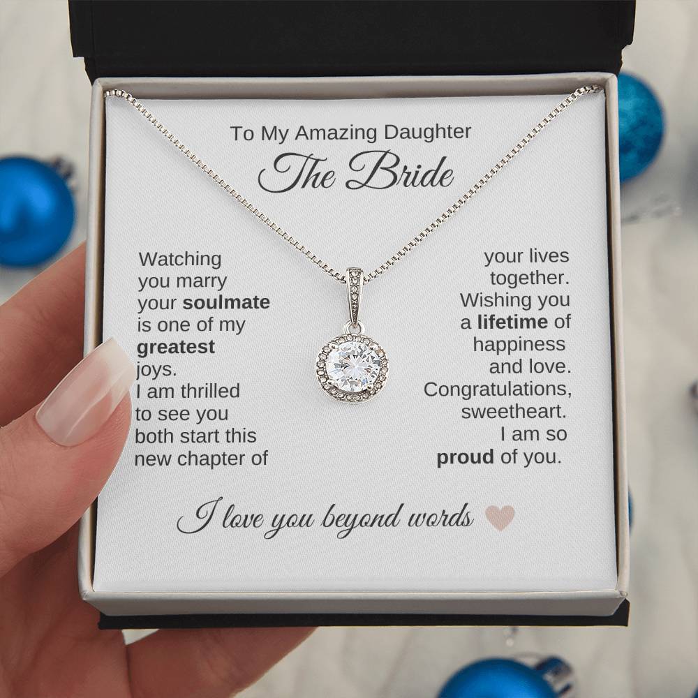 Daughter Wedding Gift Wedding Present for Daughter White Gold Necklace - MKT Custom Jewelry