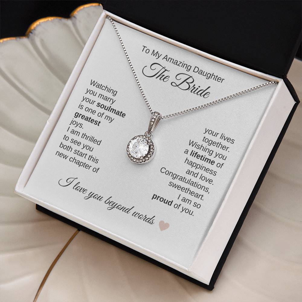 Daughter Wedding Gift Wedding Present for Daughter White Gold Necklace - MKT Custom Jewelry