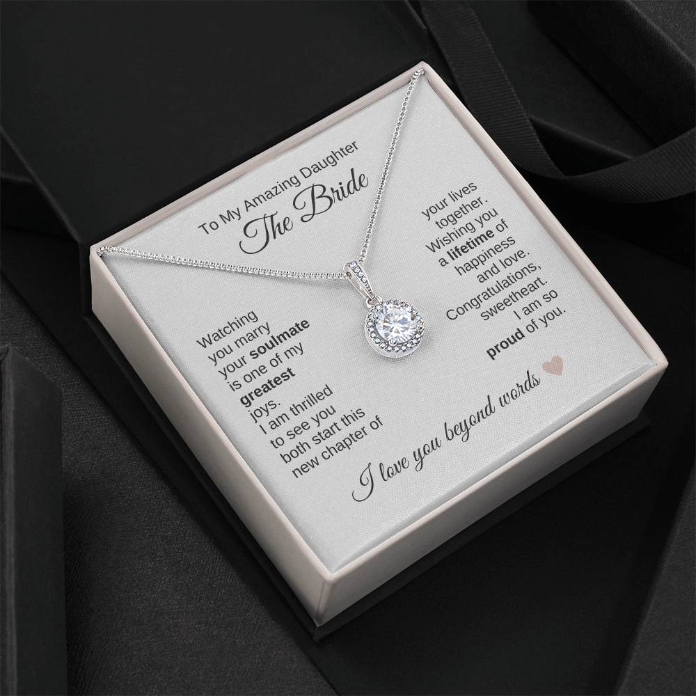 Daughter Wedding Gift Wedding Present for Daughter White Gold Necklace - MKT Custom Jewelry