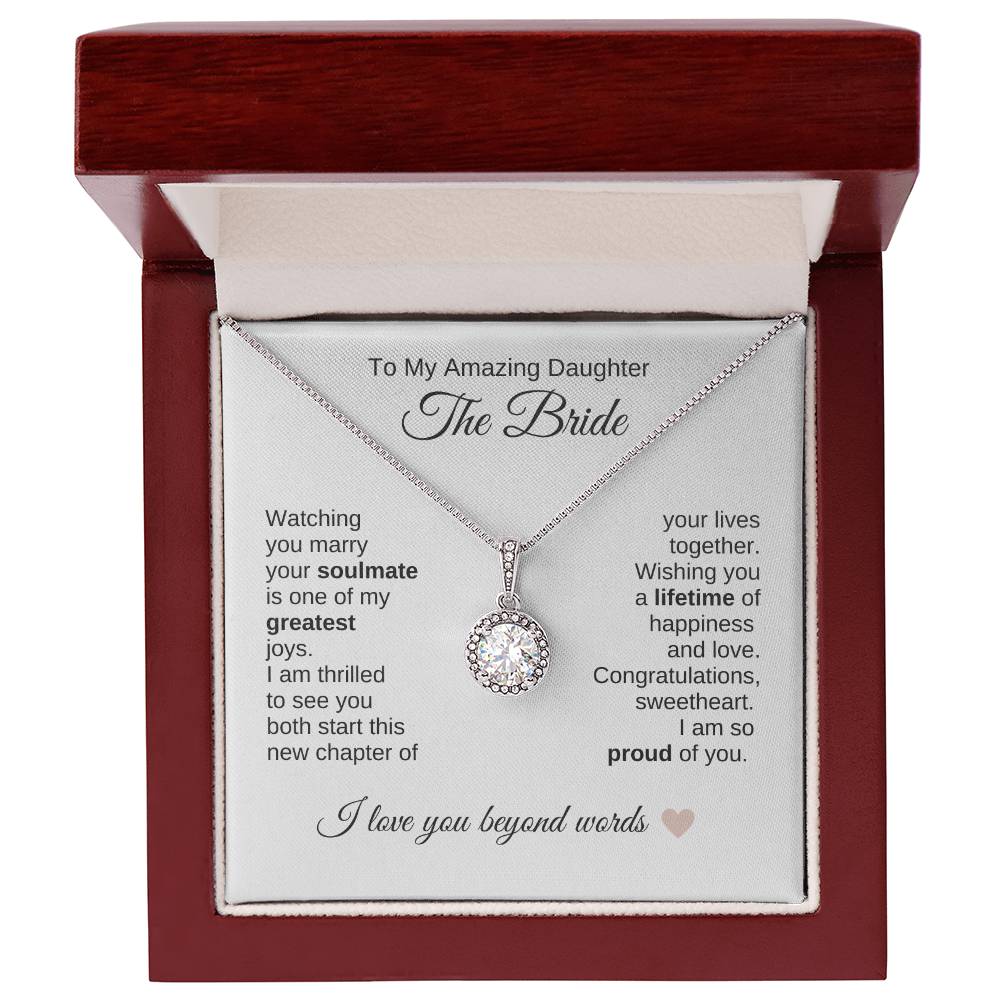 Daughter Wedding Gift Wedding Present for Daughter White Gold Necklace - MKT Custom Jewelry