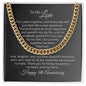 4th Year Anniversary Gift for Him Four Year Anniversary Gifts for Him, Cuban Chain