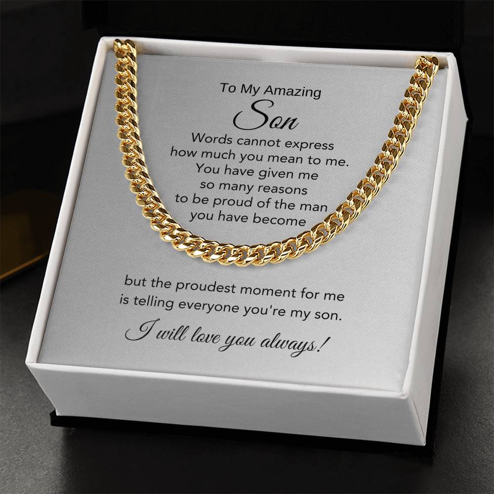 Son Gift Ideas for Sons Gift for Adult Son Cuban Link Chain - MKT Custom Jewelry