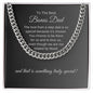 To The Best Bonus Dad Gift, Gold or Stainless Steel Cuban Chain with Heartfelt Message Card