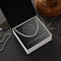 To The Best Bonus Dad Gift, Gold or Stainless Steel Cuban Chain with Heartfelt Message Card