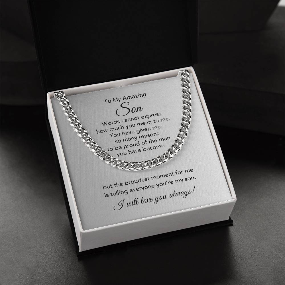 Son Gift Ideas for Sons Gift for Adult Son Cuban Link Chain - MKT Custom Jewelry