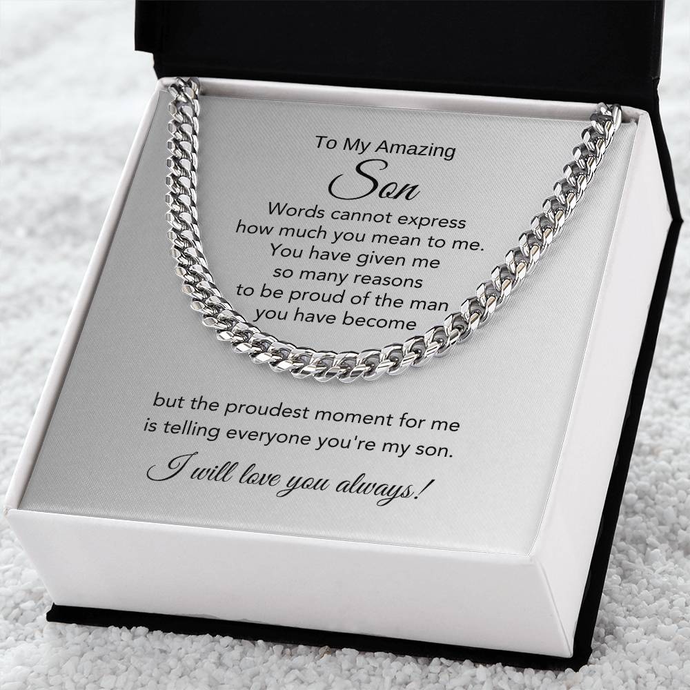 Son Gift Ideas for Sons Gift for Adult Son Cuban Link Chain - MKT Custom Jewelry