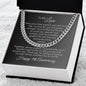 9th Anniversary Gift for Him 9th Wedding Anniversary Gift for Man, Cuban Chain