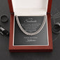 To My Soulmate Gift, Gold or Stainless Steel Cuban Chain with Heartfelt Personalized Message Card, Gifts for Him