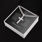 To The Best Dad Gift, Custom Engraved Cross on Cuban Chain with Heartfelt Message Card