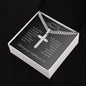To The Best Bonus Dad Gift, Custom Engraved Cross on Cuban Chain Necklace with Heartfelt Message card