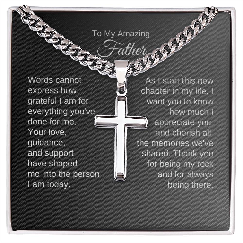 Father of the Bride Gift from Bride, Father of the Bride Wedding Gift, Engraved Cross