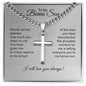 Bonus Son Gifts for Stepson Gift for Step Son Gifts Engraved Cross on Chain - MKT Custom Jewelry