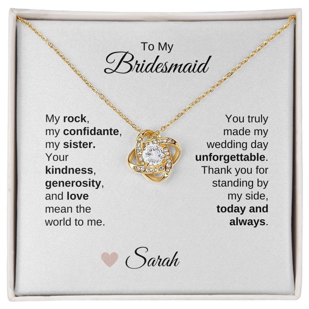 Bridesmaids Wedding Day Gifts Bridal Party Gifts Love Knot Necklace