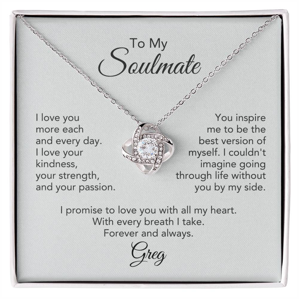 Soulmate Gift for Her Necklace Girlfriend Gift Necklace for Wife Personalized Card