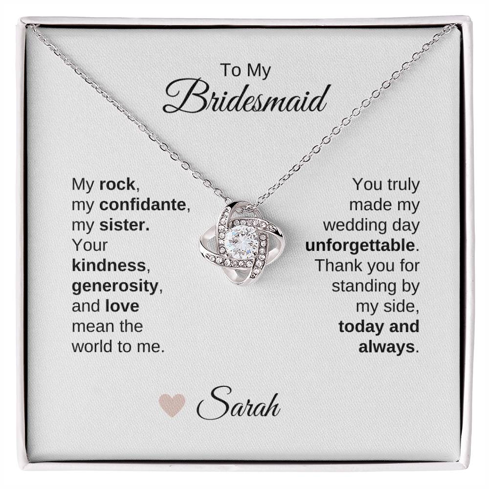 Bridesmaids Wedding Day Gifts Bridal Party Gifts Love Knot Necklace