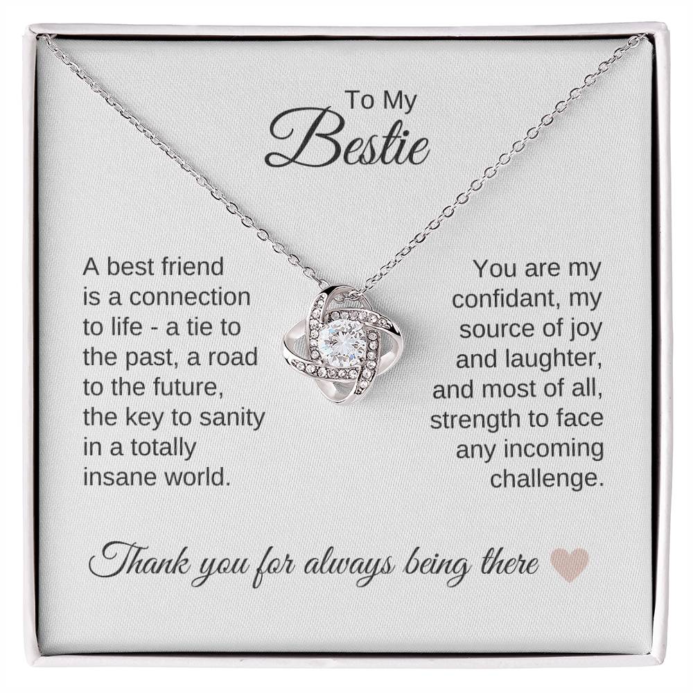 Best BFF Presents Friends are the Best Gifts Gold Knot Necklace - MKT Custom Jewelry
