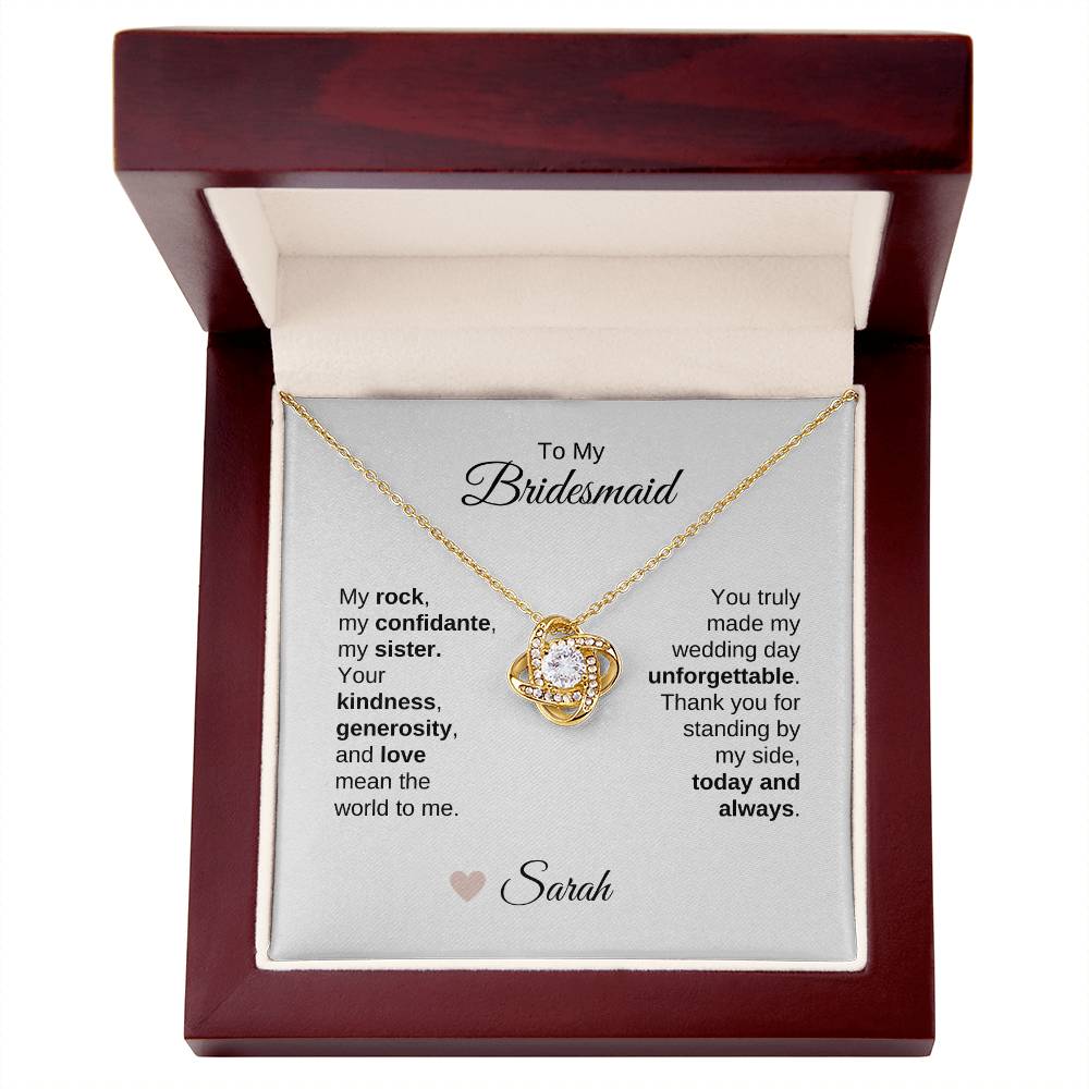 Bridesmaids Wedding Day Gifts Bridal Party Gifts Love Knot Necklace