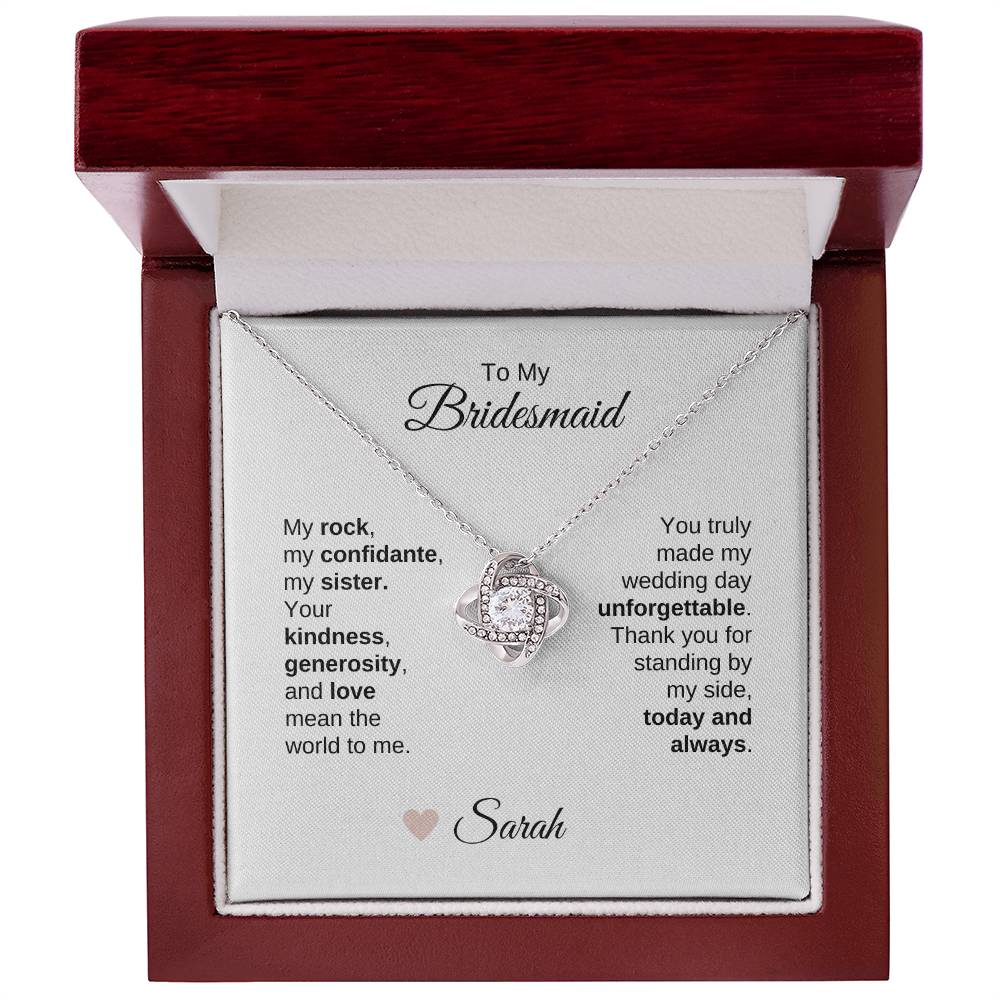 Bridesmaids Wedding Day Gifts Bridal Party Gifts Love Knot Necklace