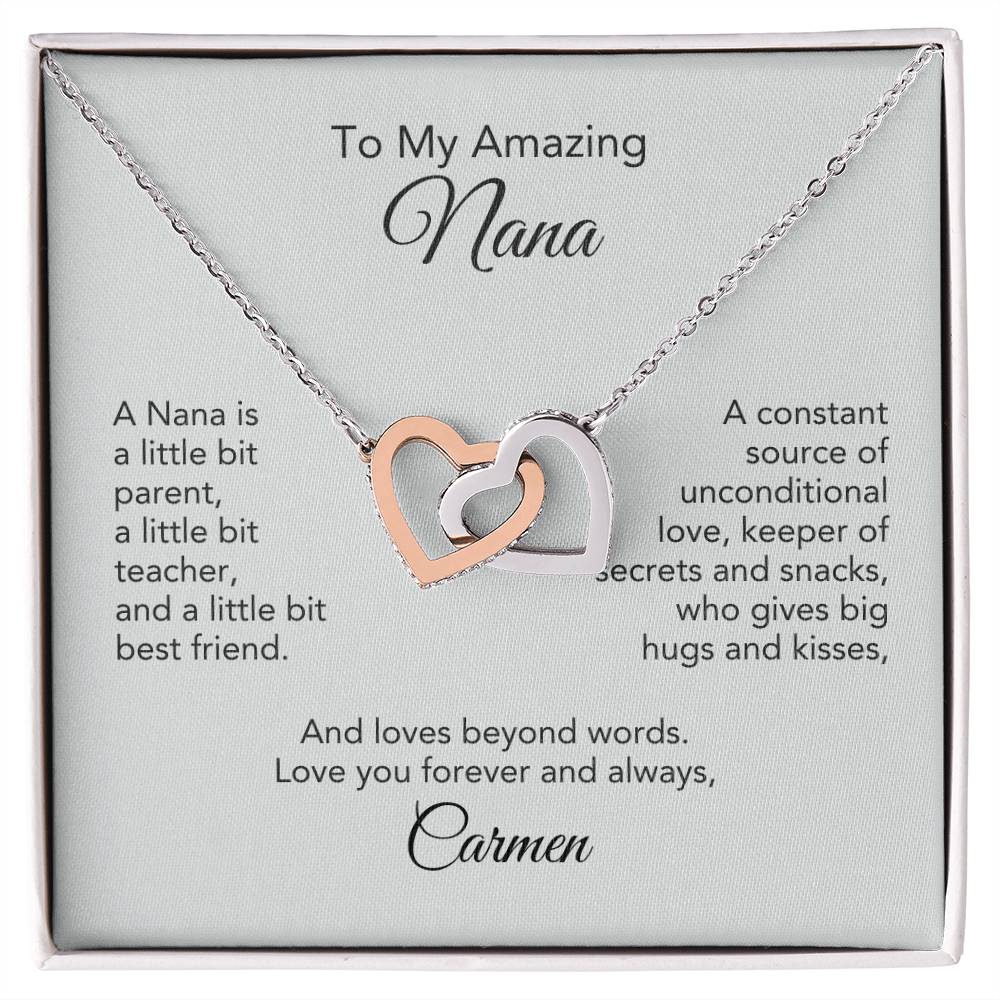 Heartfelt Bonds: Interlocking Hearts Necklace Gift for Nana - Timeless Love!