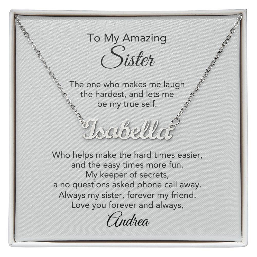 Customized Gifts for Sister Custom Name Necklace for Sister - MKT Custom Jewelry