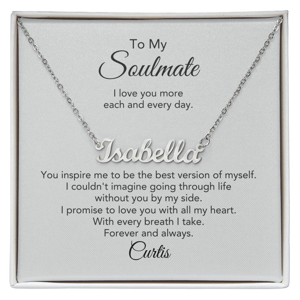 Soulmate Gift for Her Custom Name Necklace Girlfriend Gift Necklace for Wife