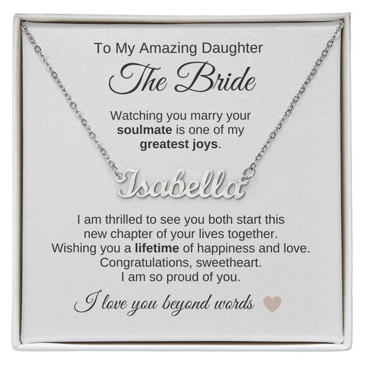 Daughter Wedding Gift Wedding Present for Daughter Custom Name - MKT Custom Jewelry