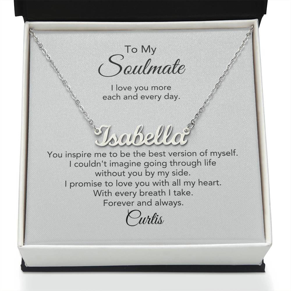 Soulmate Gift for Her Custom Name Necklace Girlfriend Gift Necklace for Wife