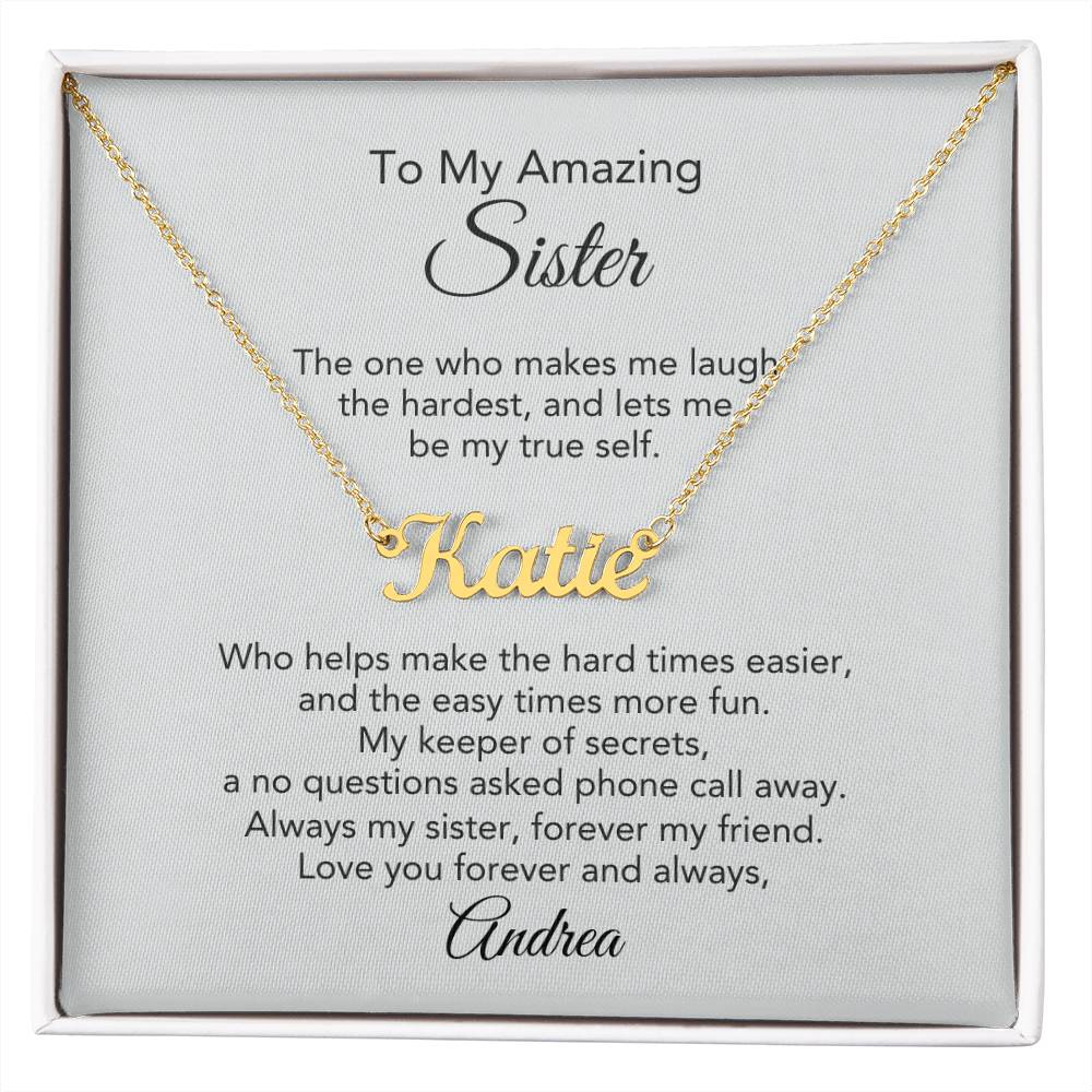 Customized Gifts for Sister Custom Name Necklace for Sister - MKT Custom Jewelry