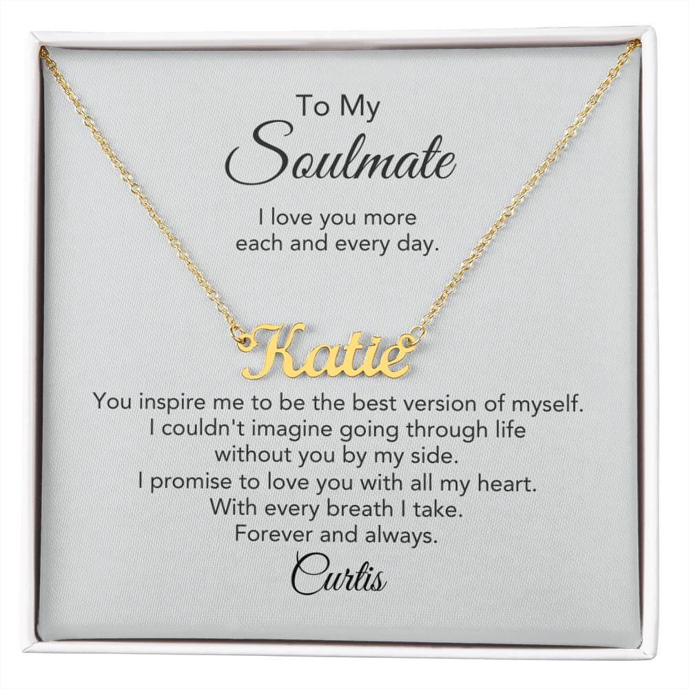 Soulmate Gift for Her Custom Name Necklace Girlfriend Gift Necklace for Wife