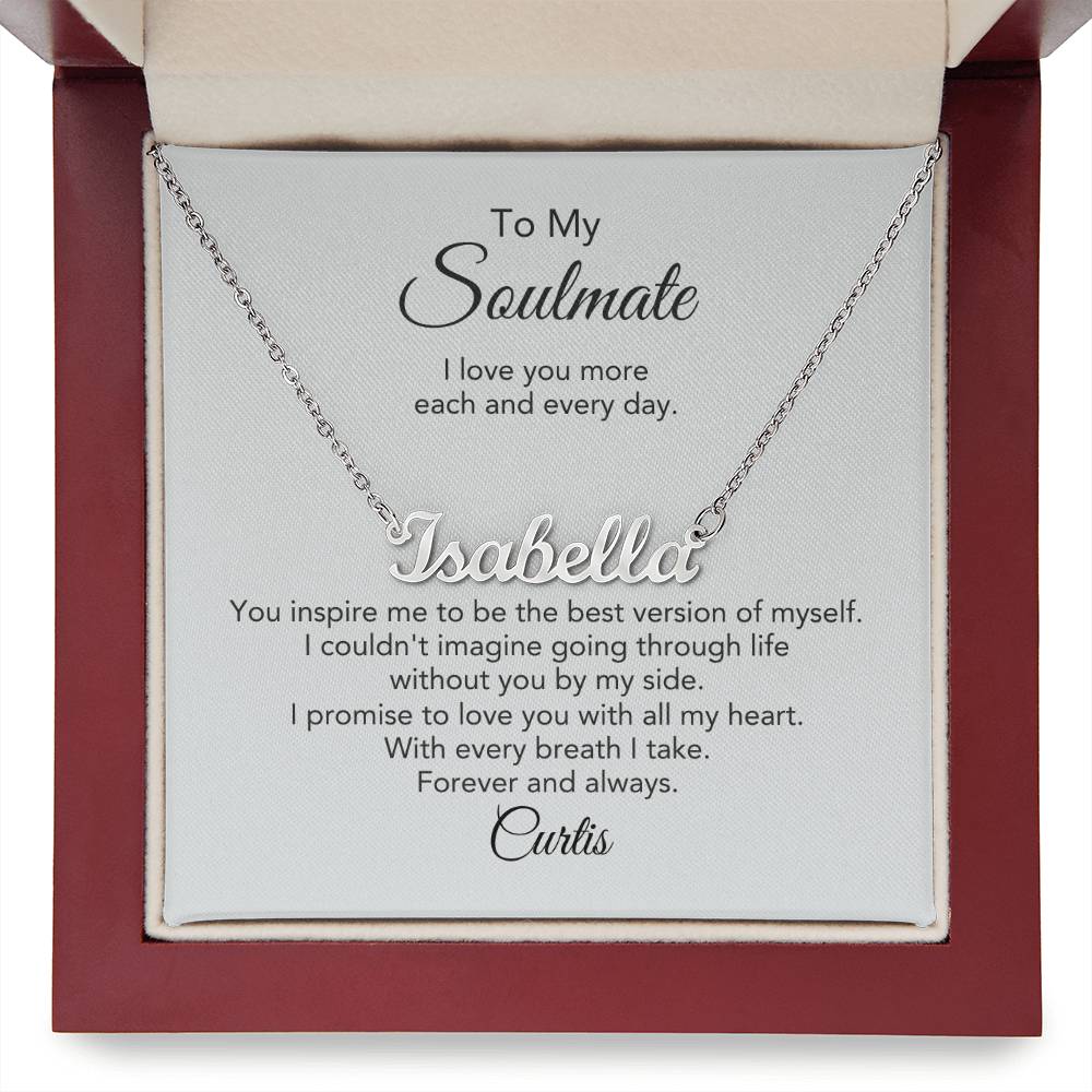 Soulmate Gift for Her Custom Name Necklace Girlfriend Gift Necklace for Wife
