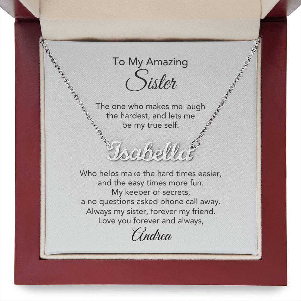 Customized Gifts for Sister Custom Name Necklace for Sister - MKT Custom Jewelry