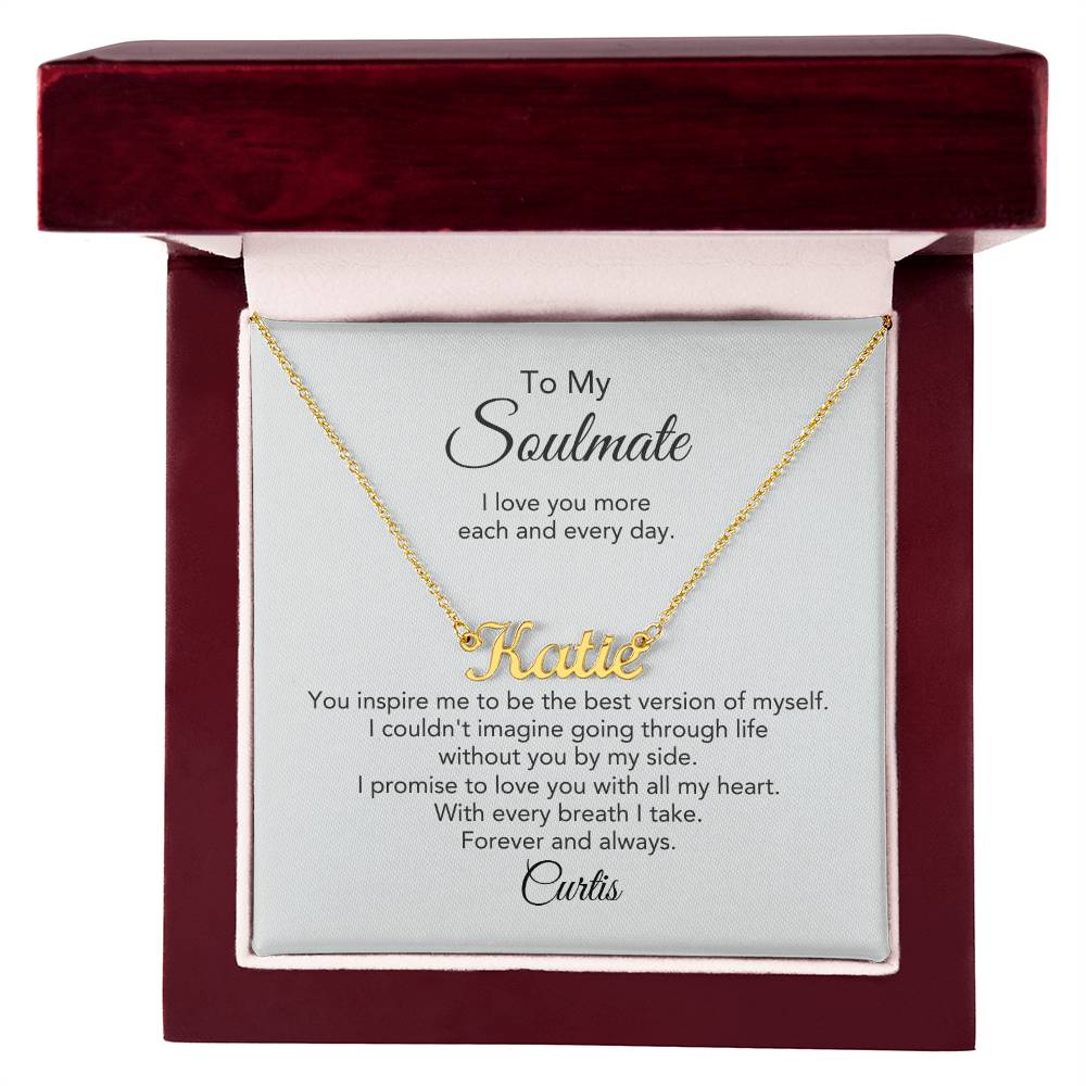Soulmate Gift for Her Custom Name Necklace Girlfriend Gift Necklace for Wife