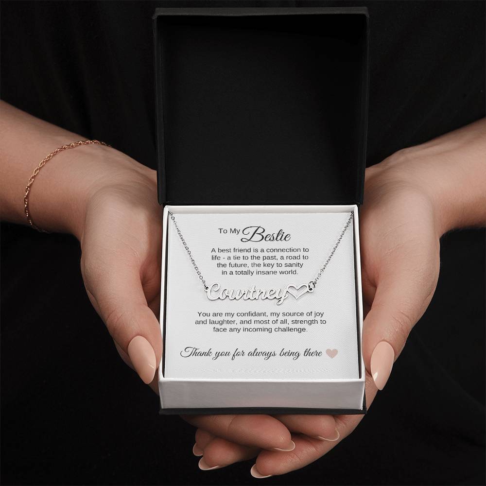 Best BFF Presents Friends are the Best Gifts Custom Name Heart - MKT Custom Jewelry