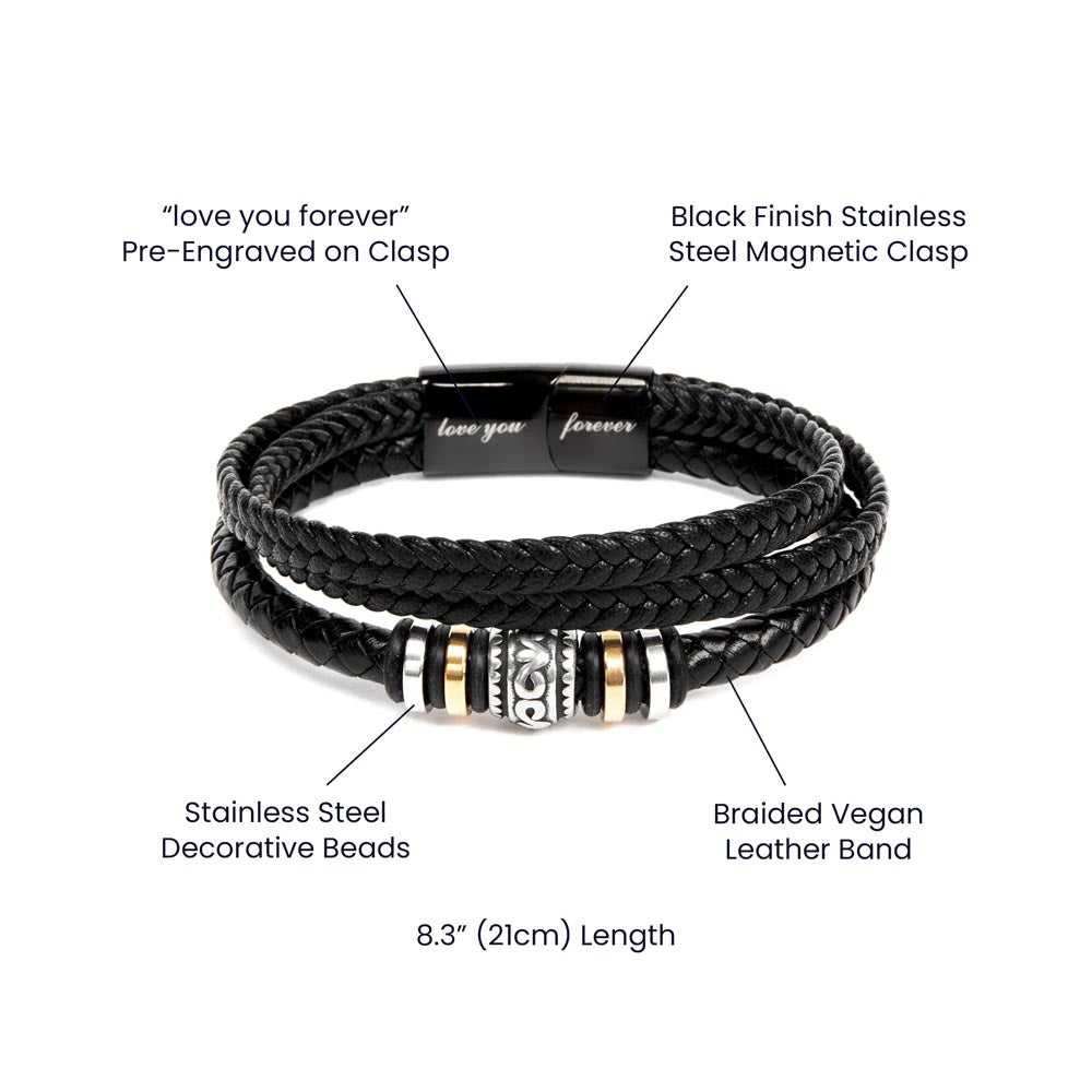 To My Soulmate Gift For Him Engraved Bracelet | Forever and Always