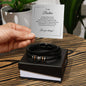 Bracelet gift for brother with thoughtful message card, Engraved "Love you forever" vegan leather bracelet for men