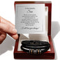 Son Gift Ideas for Sons Gift for Adult Son Leather Engraved Bracelet - MKT Custom Jewelry
