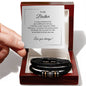 Bracelet gift for brother with thoughtful message card, Engraved "Love you forever" vegan leather bracelet for men
