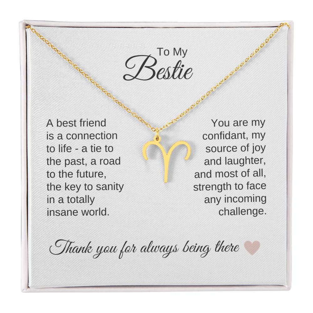 Best BFF Presents Friends are the Best Gifts Zodiac Sign Necklace - MKT Custom Jewelry