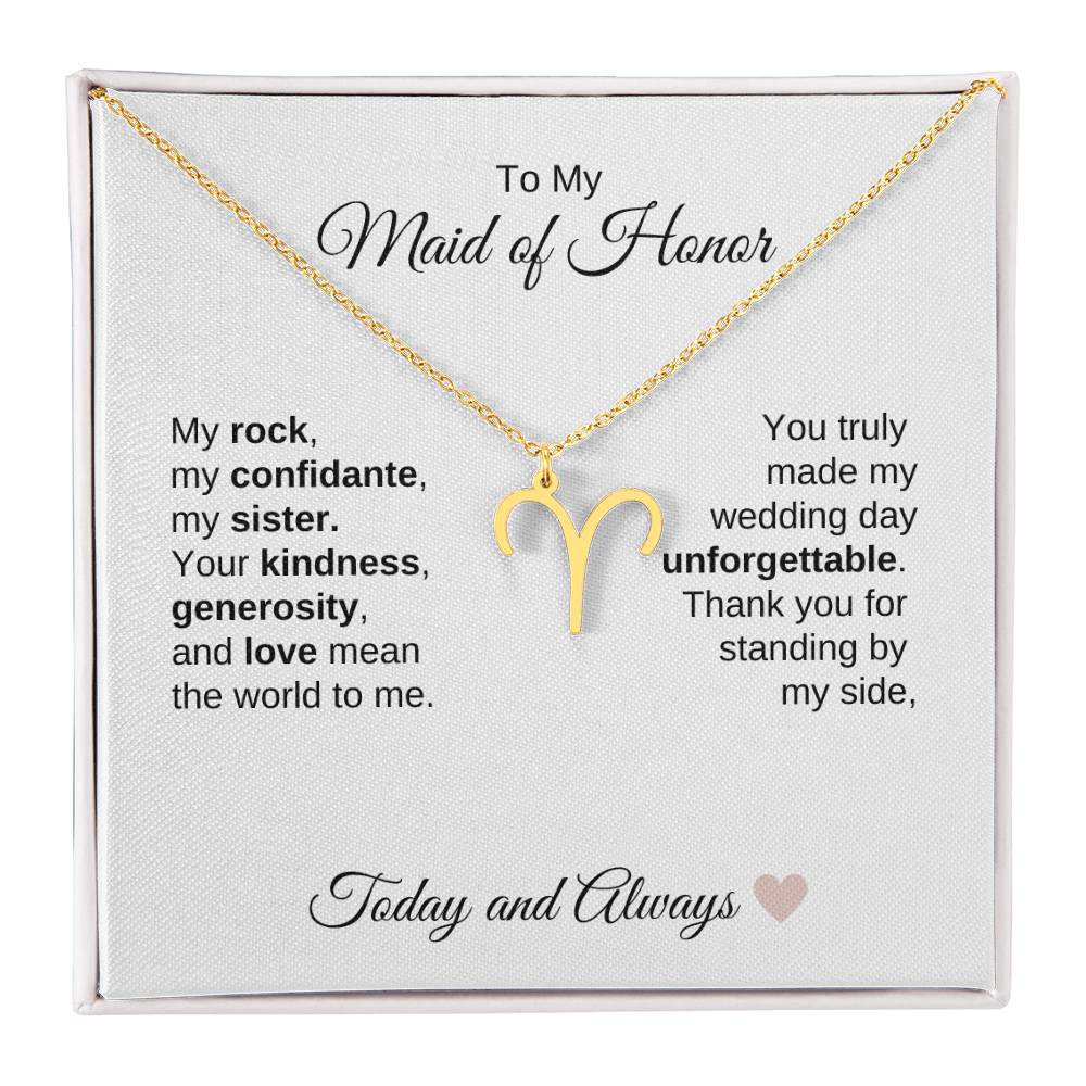 Maid of Honor Wedding Day Gifts Bridal Party Gifts Zodiac Necklace