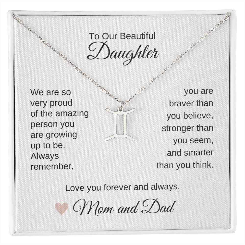 Daughter Necklace Present for Daughter Gifts for Daughter From Parents - MKT Custom Jewelry