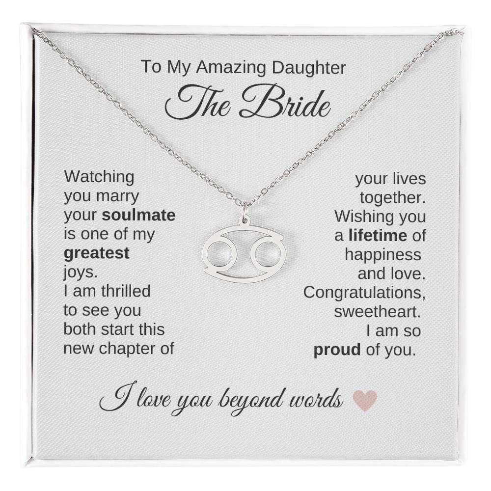 Daughter Wedding Gift Wedding Present for Daughter Zodiac Sign Necklace - MKT Custom Jewelry
