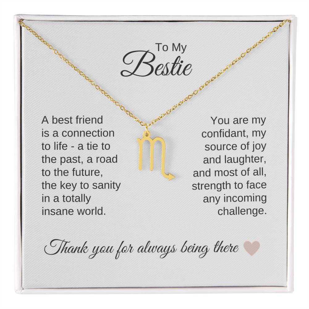 Best BFF Presents Friends are the Best Gifts Zodiac Sign Necklace - MKT Custom Jewelry