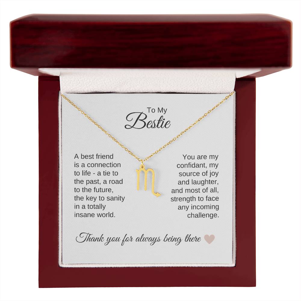 Best BFF Presents Friends are the Best Gifts Zodiac Sign Necklace - MKT Custom Jewelry